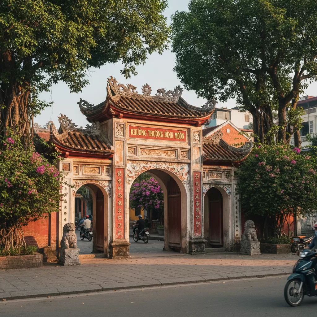 Cổng đình Khương Thượng với những nét chạm khắc tinh xảo