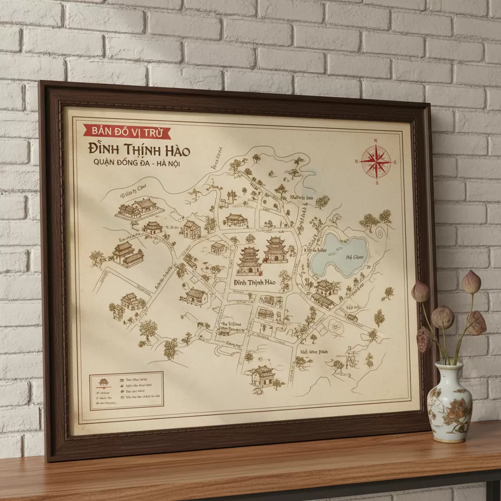 Vị trí của Đình Thịnh Hào nằm trong khu dân cư đông đúc nhưng vẫn giữ được sự tĩnh lặng