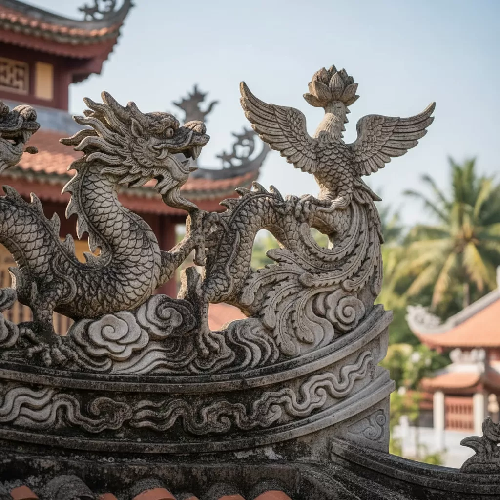 Những chi tiết chạm khắc tinh xảo mang đậm dấu ấn nghệ thuật Phật giáo