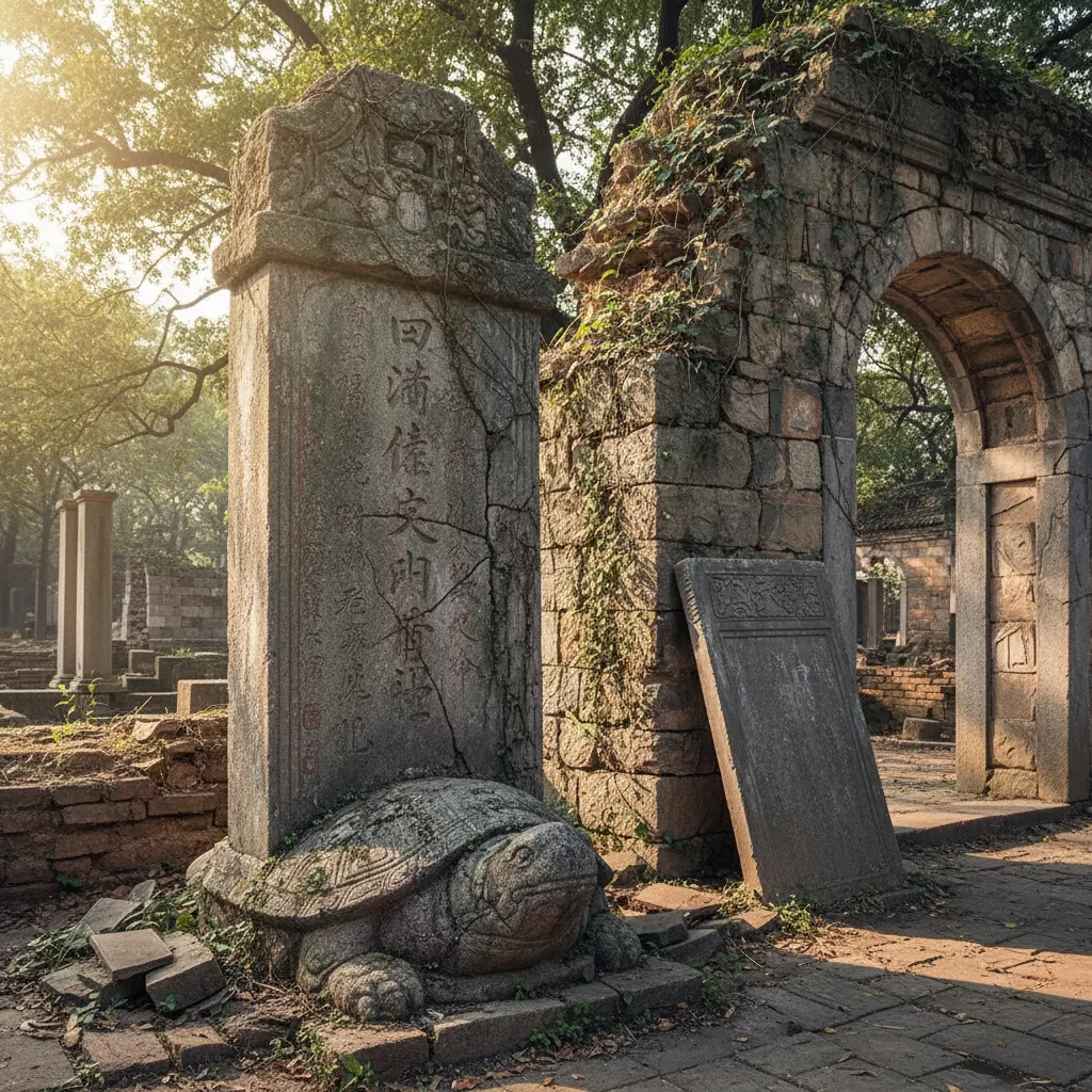 Những tấm bia đá cổ ghi lại lịch sử hình thành của Đình Chùa Linh Quang