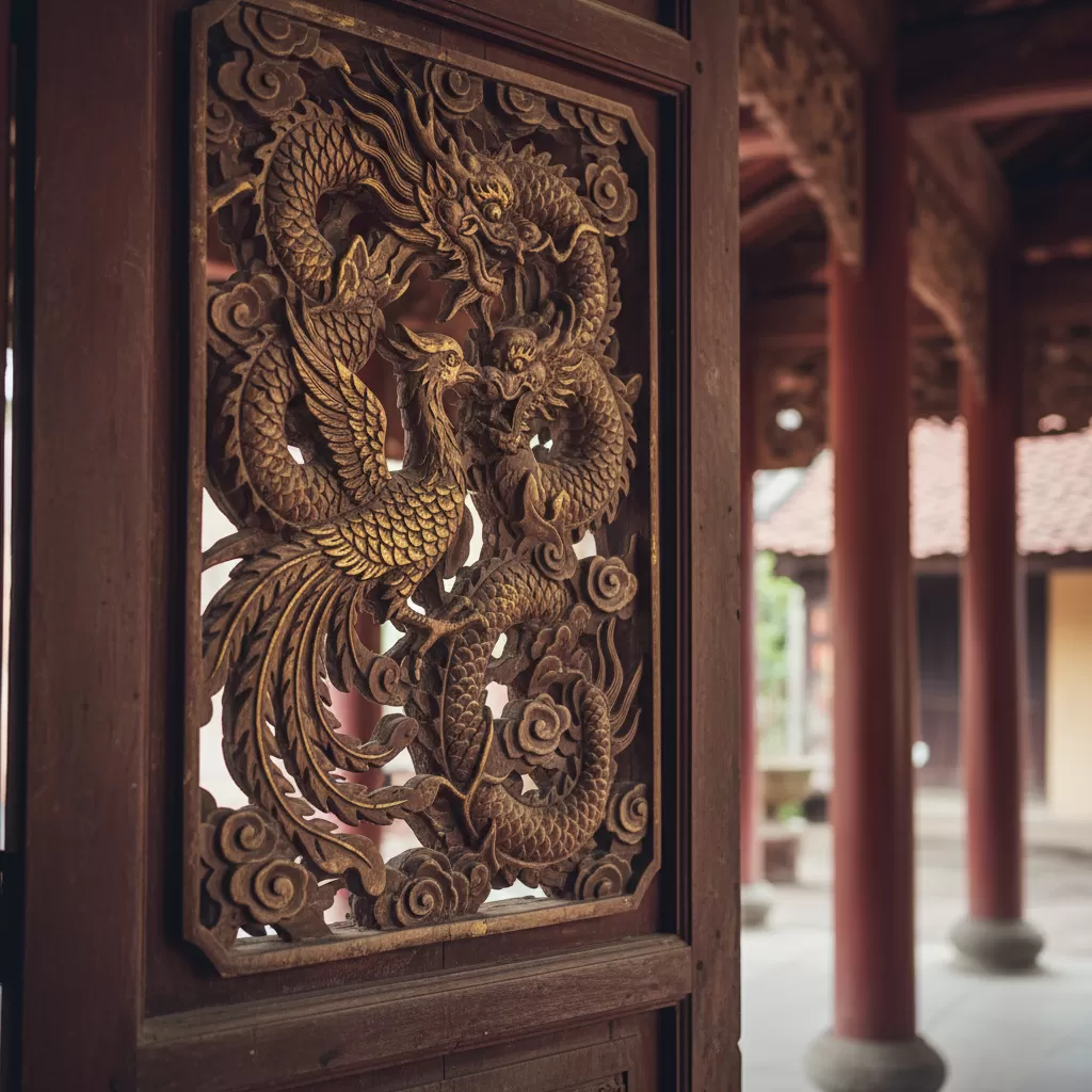 Nghệ thuật chạm khắc tinh xảo trên các cấu kiện kiến trúc tại di tích