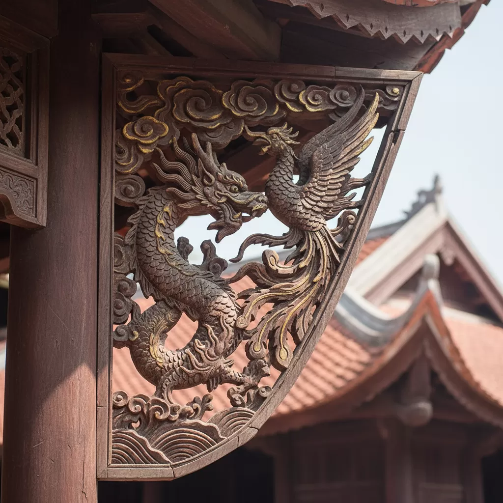 Nghệ thuật chạm khắc tinh xảo trên các cấu kiện gỗ tại Đình Thanh Miến