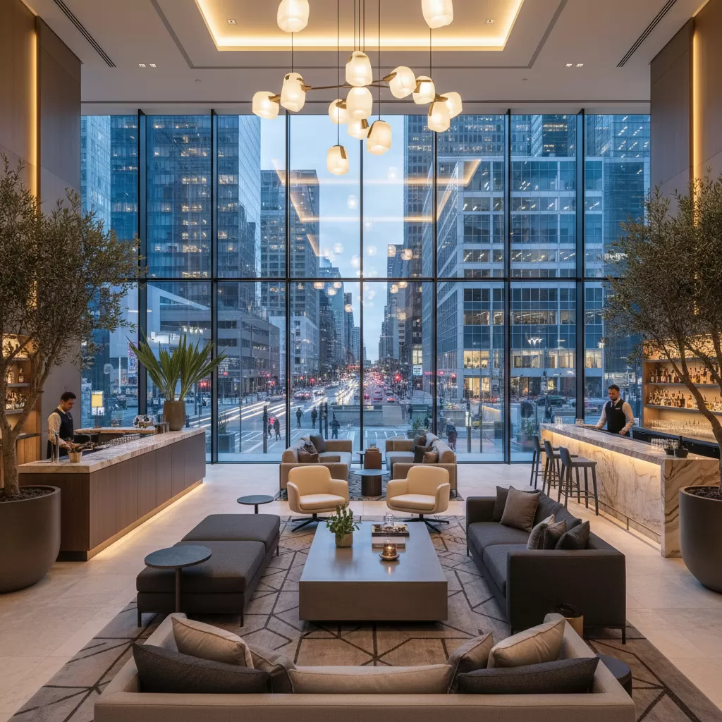 Thiết kế cửa kính lớn giúp tối ưu hóa tầm nhìn tại các khách sạn khu vực Láng Thượng