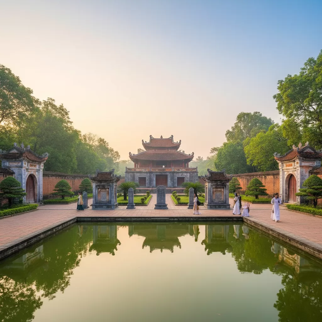 gemini_image_1773197631 Văn Miếu Quốc Tử Giám nằm rất gần khu vực ga Hà Nội và quận Đống Đa