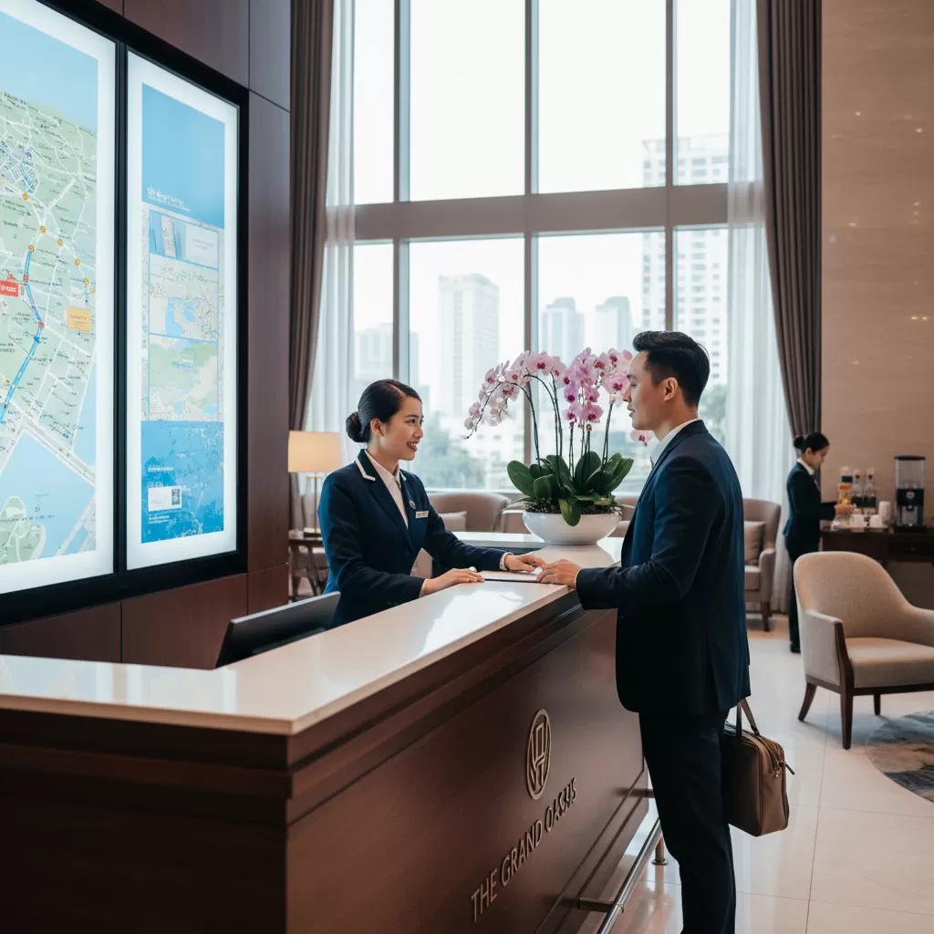 Liên hệ trực tiếp với lễ tân để xác nhận thông tin đặt phòng nhanh chóng