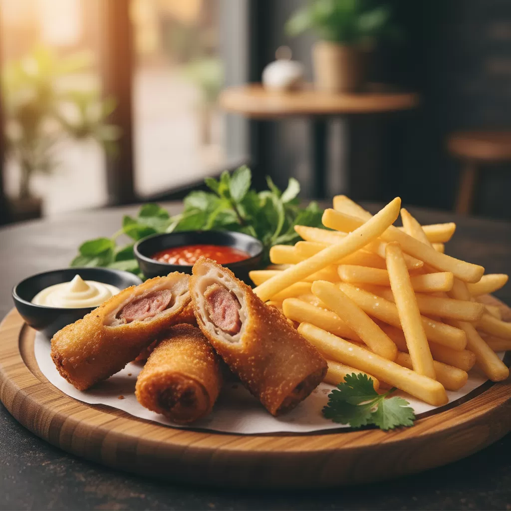 Các món đồ chiên rán là đặc sản không thể thiếu tại các quán ăn vặt Thái Hà