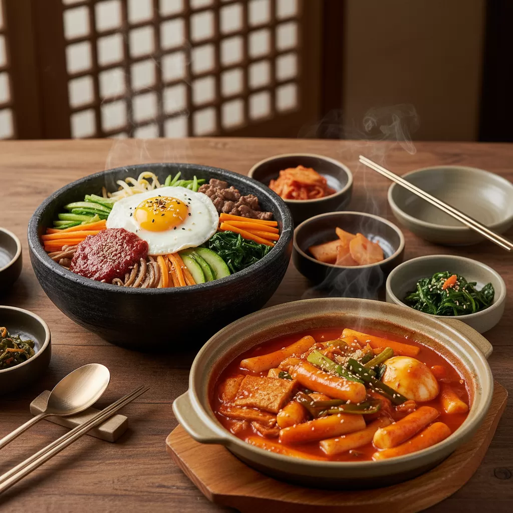 Các món ăn Hàn Quốc đặc trưng với màu sắc bắt mắt và hương vị đậm đà