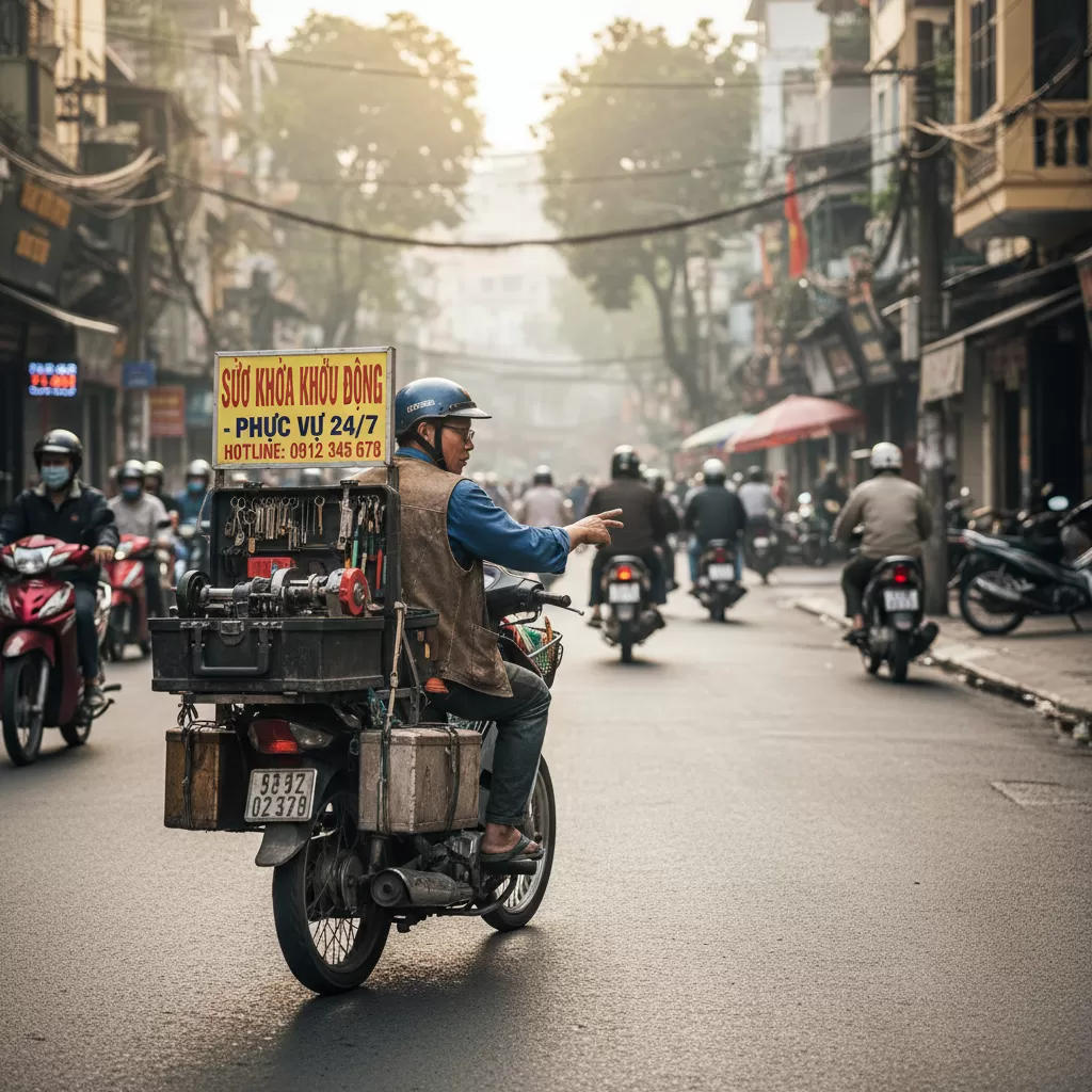 Đội ngũ thợ sửa khóa có mặt nhanh chóng sau 15 phút gọi điện