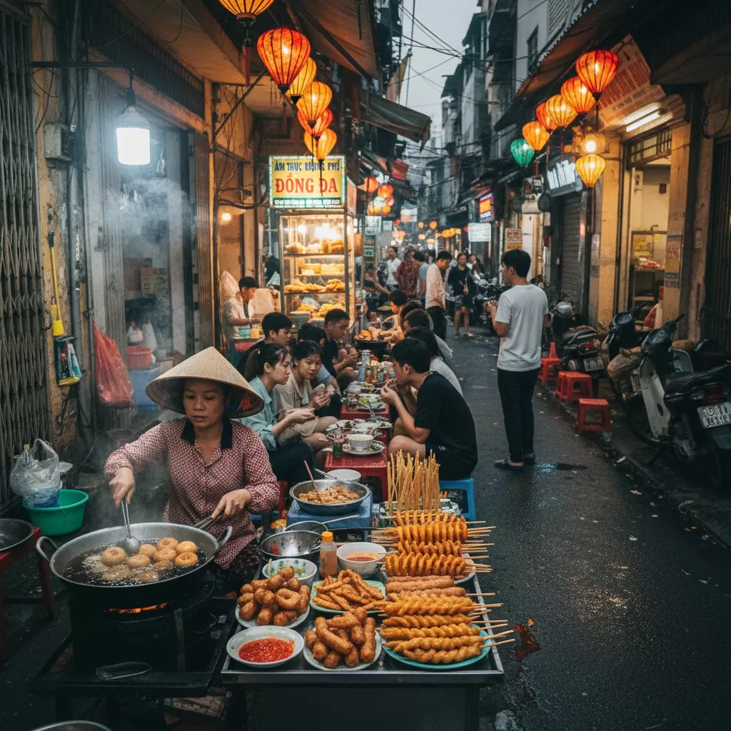 Những món ăn vặt hấp dẫn thu hút đông đảo giới trẻ tại khu vực Chùa Láng