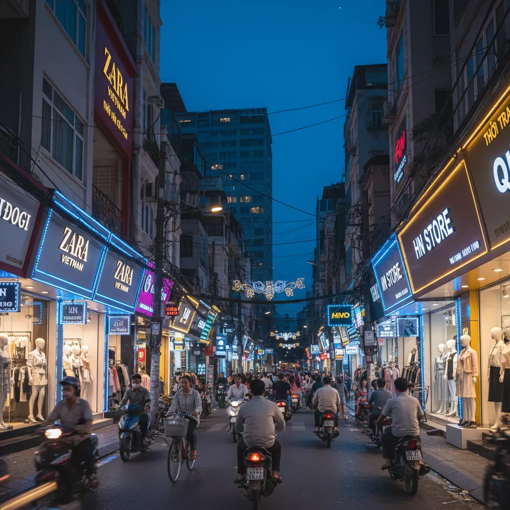 gemini_image_1773229151 Sự nhộn nhịp của phố Chùa Bộc tạo nên bối cảnh street style năng động cho giới trẻ