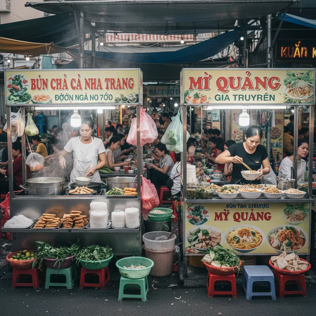 Khu vực ẩm thực phong phú với nhiều món ăn đặc sản Đà Nẵng