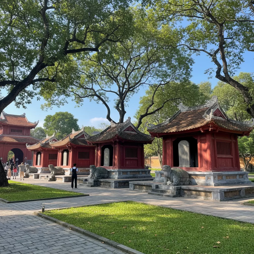 Khu vực nhà bia Tiến sĩ  Di sản tư liệu thế giới tại Văn Miếu