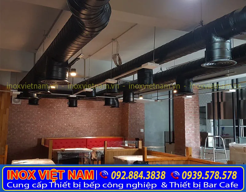 Hệ thống hút mùi hiện đại là tiêu chuẩn bắt buộc cho các quán nướng mát mẻ tại Đống Đa