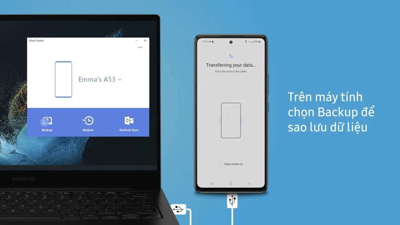 Sử dụng Samsung Smart Switch để bảo vệ dữ liệu cá nhân trước khi đi bảo hành