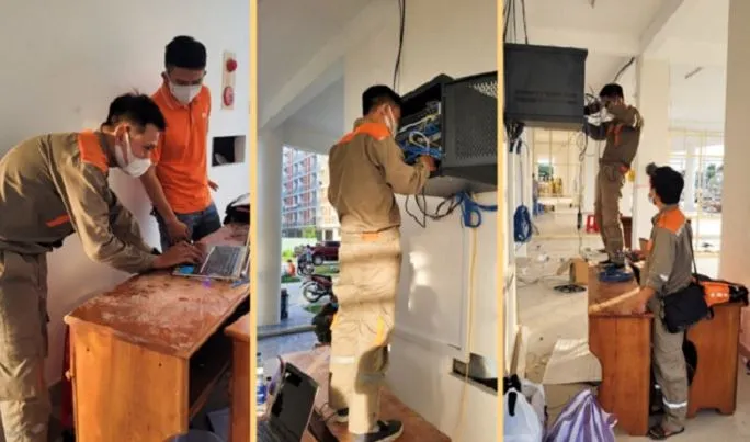 Quy trình lắp đặt được thực hiện bài bản đảm bảo thẩm mỹ và chất lượng